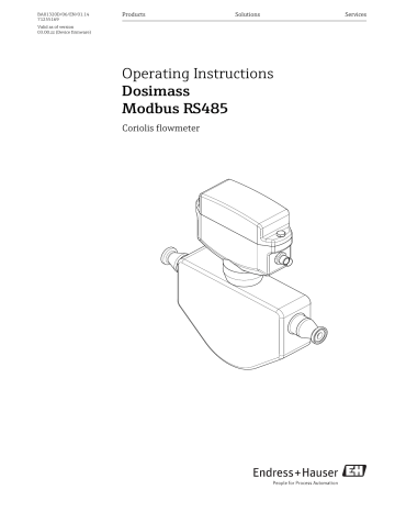 Endres+Hauser Dosimass Modbus RS485 Operating Instruction | Manualzz