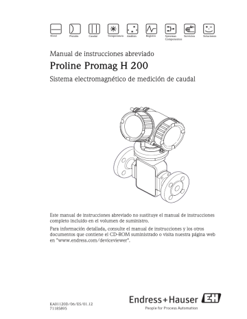 Endres+Hauser Proline Promag H 200 Brief Manual De Usuario | Manualzz