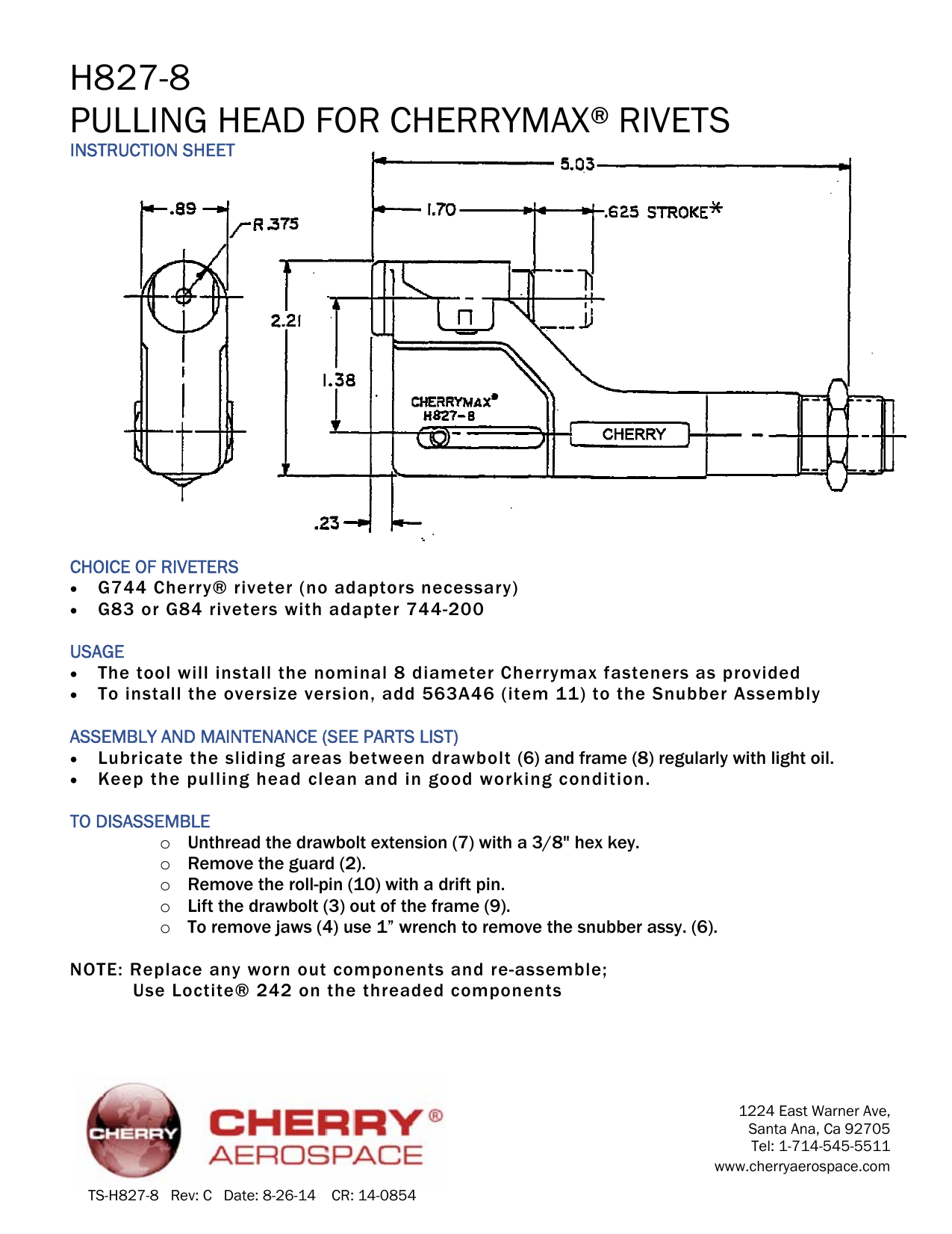 ランキングTOP5 Cherry PULLING HEAD オフセットタイプ 1台 品番：H781456 kochiot.main.jp