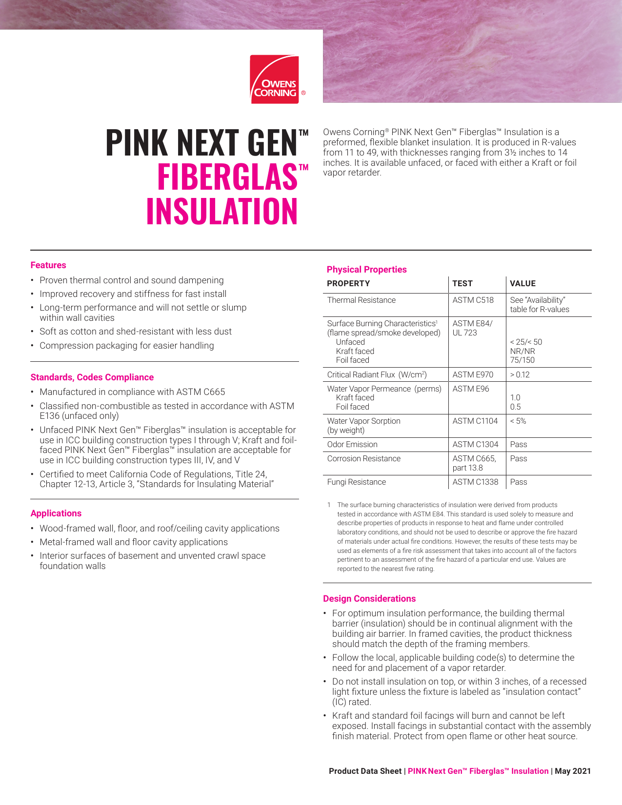 Owens Corning E56p R 30 Attic Sq Ft Faced Fiberglass Batt Insulation Dimensions Guide Manualzz