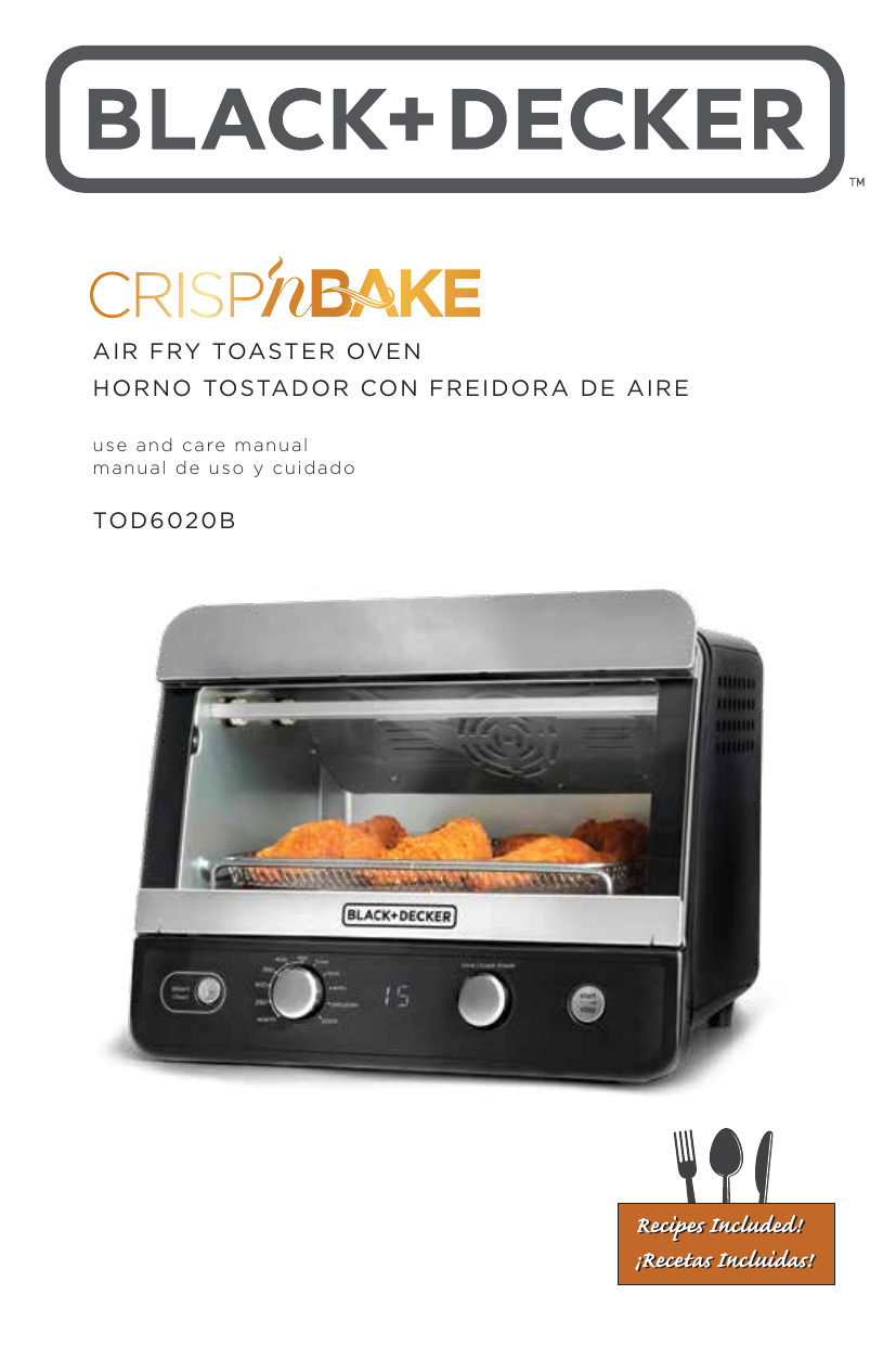 Black and Decker Appliances TOD6020B AIR FRY TOASTER OVEN Use and Care  Manual | Manualzz