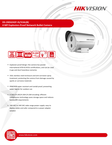 Hikvision Ds 2xe6242f Is 316l B Explosion Proof And Anti Corrosion Sery Data Sheet Manualzz