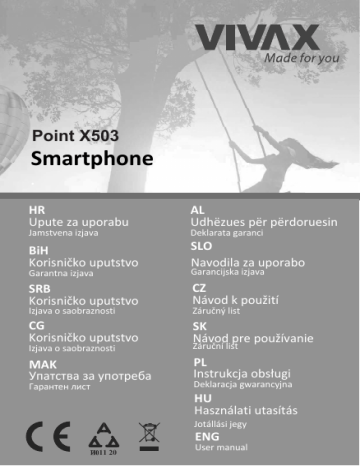 Vivax mobitel Point X503 Korisnički priručnik | Manualzz