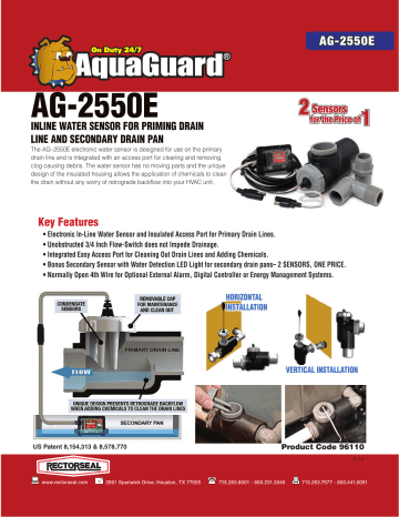 AquaGuard AG-2550E Electronic In-Line Water Sensor and Access Port for