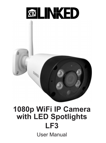 NEW! X10 Linked LB1 Floodlight Outdoor Pan and Tilt 1080P Camera w