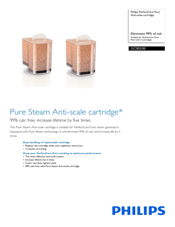 Philips GC002/00 PerfectCare Pure Anti-scale cartridge Product ...