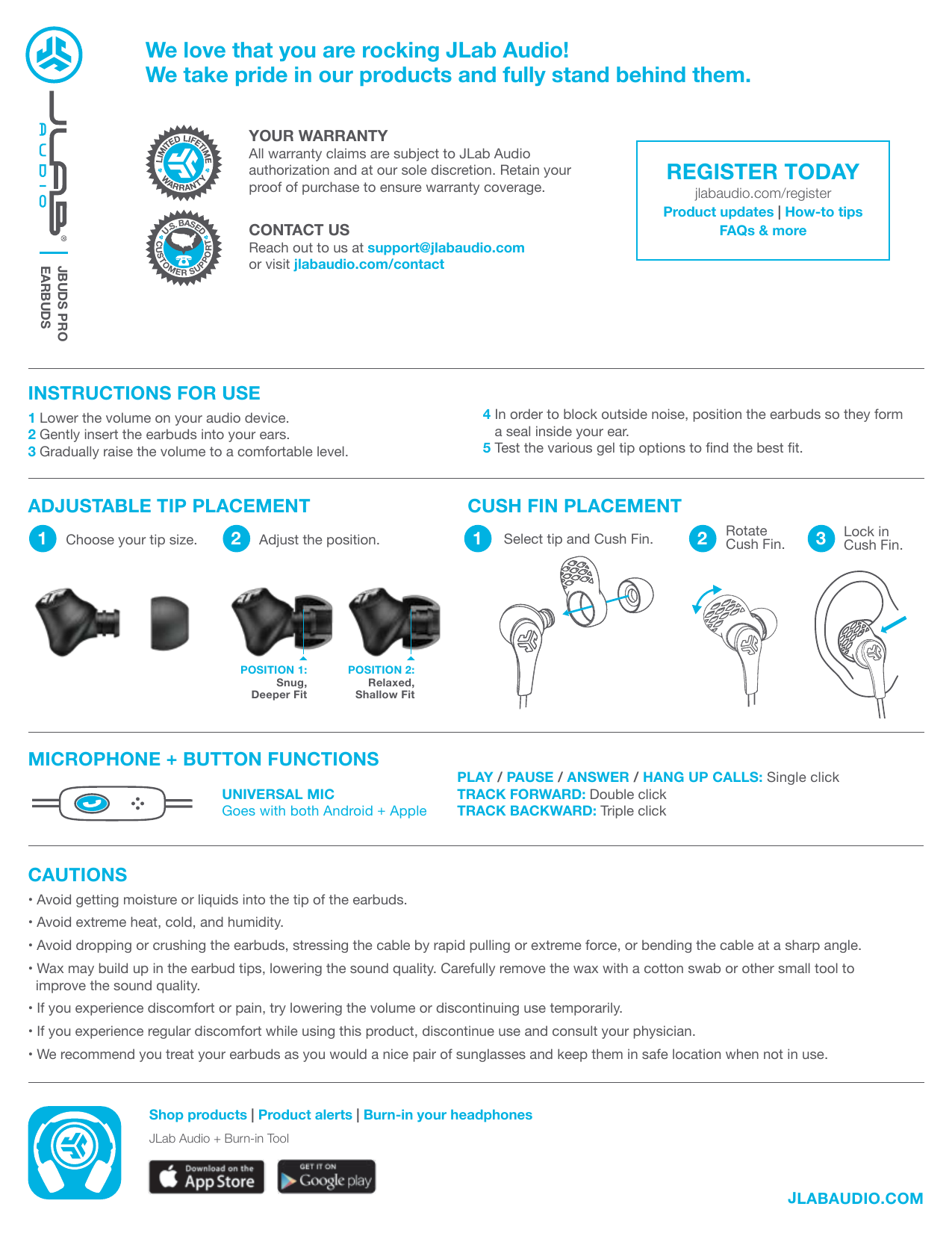 Jlab best sale earbuds directions