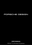 PORSCHE DESIGN PDT60 True Wireless Earphones User Guide
