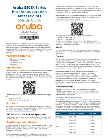 Aruba AP-585 Access Point Installation Guide | Manualzz