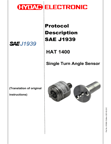 Hydac PB HAT 1400 SAE J1939 E Operating/Maintenance Manual | Manualzz