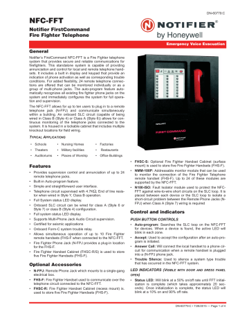 Notifier NFC-FFT Data Sheet | Manualzz