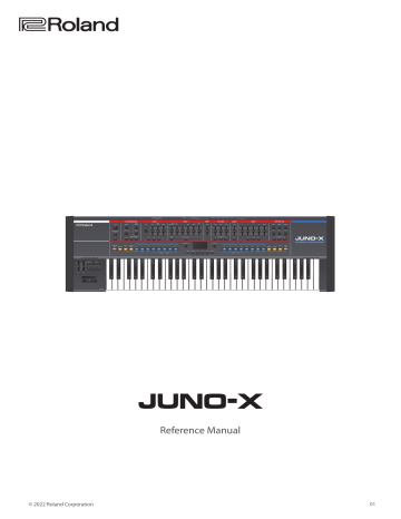 Roland JUNO-X Synthétiseur Polyphonique Programmable Reference manual | Manualzz