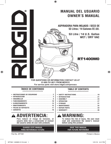 Ridgid Shop Vac Manual