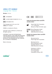 Roche cobas c 311 - Operator's manual, quick guide, Reference guide