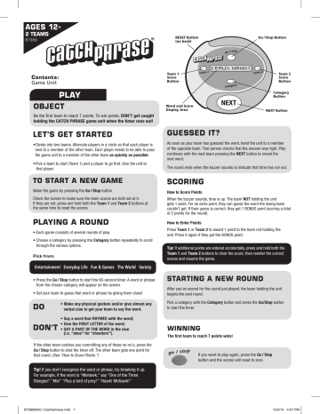 Catchphrase Catch Phrase Game Instructions | Manualzz