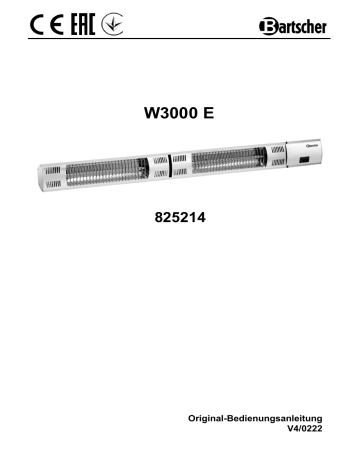 Bartscher 825214 Heater W3000 E Operativne instrukcije | Manualzz