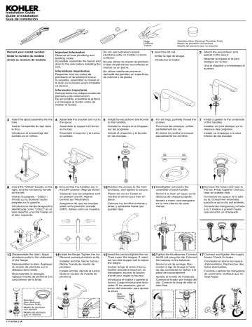 Kohler K-97352-4-CP Avid® Widespread bathroom sink faucet Installation ...