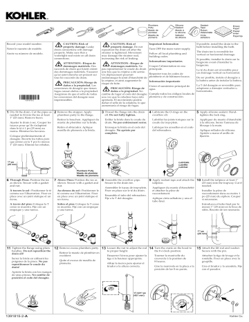 Kohler K-7223-CP sok® Pop-up bath drain Installation Guide | Manualzz