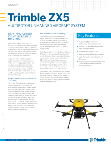 Trimble ZX5 Multirotor UAS Datasheet | Manualzz