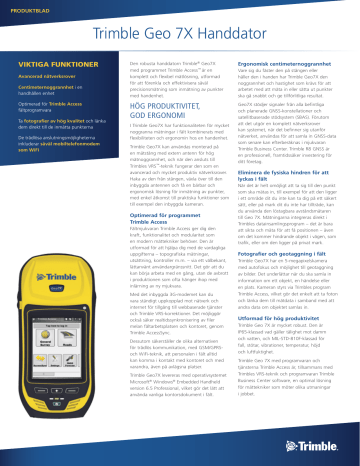 TRIMBLE Geo 7X Datablad | Manualzz