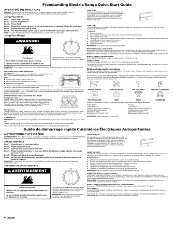 Whirlpool Wfe505w0hw Freestanding Electric Range User Guide Manualzz
