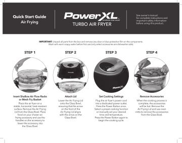 PowerXL Turbo Air Fryer User Guide | Manualzz