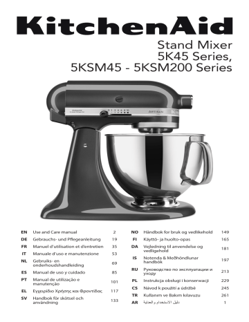 KitchenAid Artisan 5K45 Series Stand Mixer User Manual | Manualzz