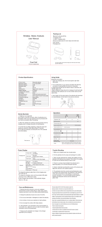 Shenzhen Huishunda Technology W2 Wireless Stereo Earbuds User Manual | Manualzz
