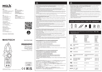 Mastech MS2009C Digital Clamp Meter Руководство пользователя | Manualzz