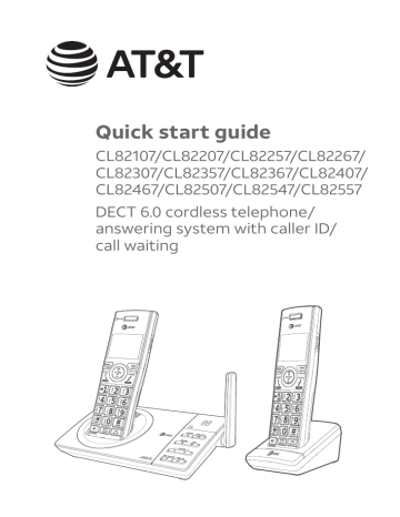 AT&T AT T CL82367 DECT 6.0 Cordless Telephone User Guide | Manualzz