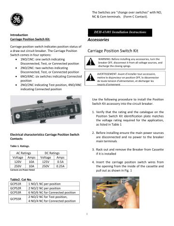 ABB Carriage Position Switch Kit Instructions | Manualzz