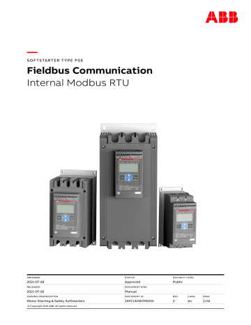 ABB Fieldbus Communication Internal Modbus RTU (PSE) Instructions ...