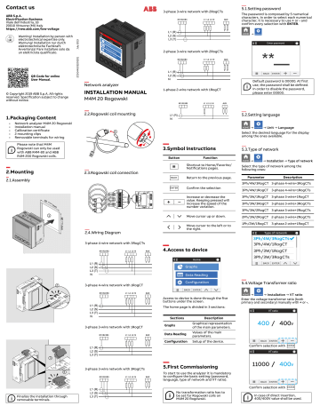 ABB M4M 20 Rogowski Installation manual | Manualzz