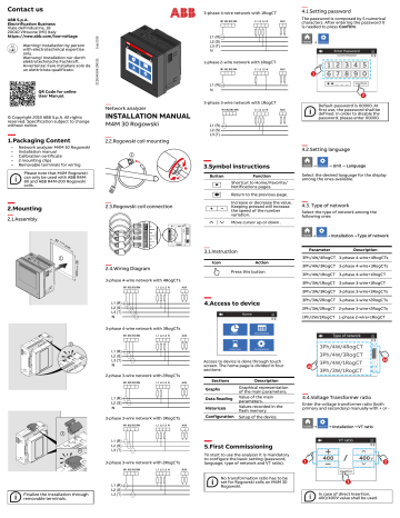 ABB M4M 30 Rogowski Installation manual | Manualzz