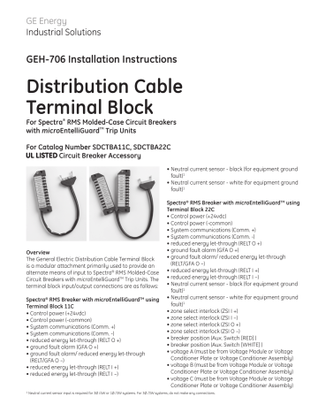 ABB Distribution Cable Terminal Block Instructions | Manualzz