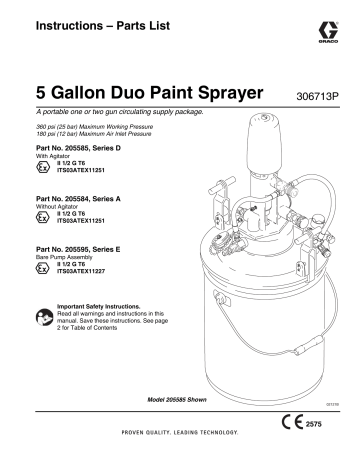 Graco 306713P, 5 Gallon Duo Paint Sprayer Instructions | Manualzz