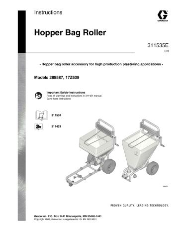 Graco 311535E, Hopper Bag Roller Instructions | Manualzz