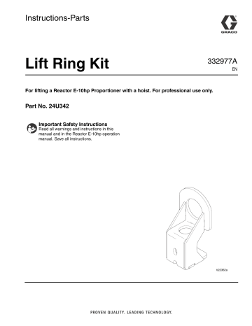 Graco 332977A - Lift Ring Kit Instructions | Manualzz
