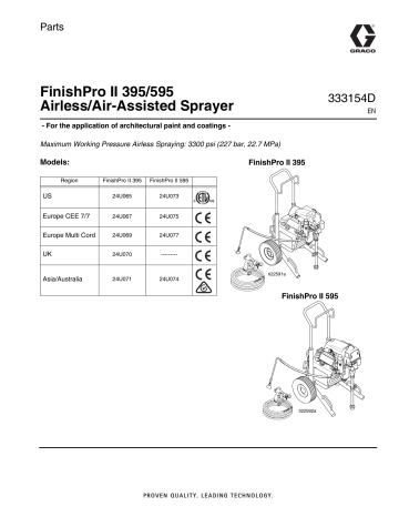 Graco 333154D, FinishPro II 395/595 Airless/Air-Assisted Sprayer, Parts ...