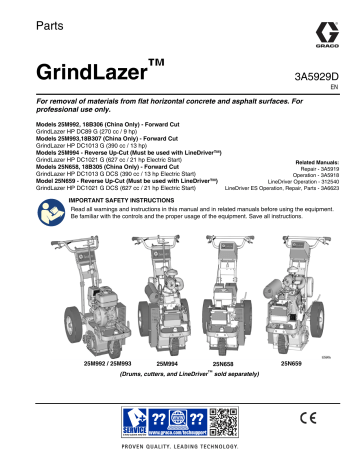Graco 3A5929D, GrindLazer, Parts Owner's Manual | Manualzz