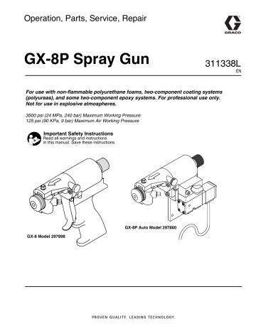 Graco 311338L - GX-8P Spray Gun Owner's Manual | Manualzz