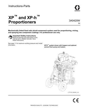 Graco 3A0420W - XP and XP-h Proportioners Instructions | Manualzz