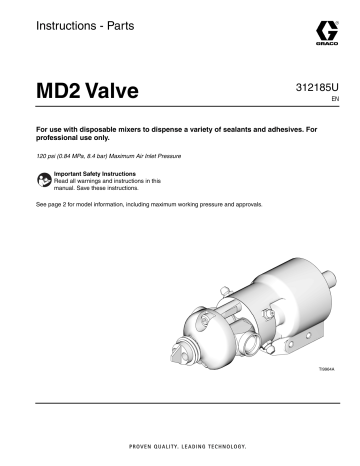 Graco 312185U - MD2 Valve Instructions | Manualzz