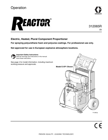 Graco 312065R - Reactor, Electric Proportioners Owner's Manual | Manualzz