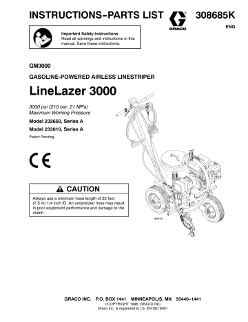 Graco Linelazer V 3900 Parts Manual