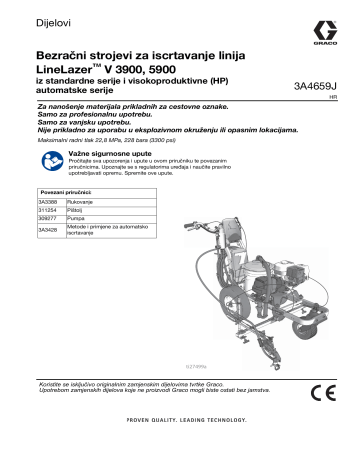 Graco 3A4659J, priručnik, bezračni strojevi za iscrtavanje linija LineLazer V 3900, 5900 iz standardne serije i visokoproduktivne (HP) automatske serije, dijelovi Upute za uporabu | Manualzz