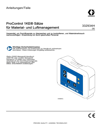 Graco 332934H, ProControl 1KE Sätze für Material- und Luftmanagement, Anleitung-Teile, Deutsch Bedienungsanleitung | Manualzz