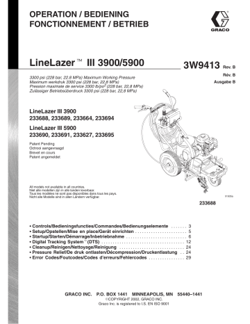 Graco 3W9413B LineLazer III 3900/5900 Owner's Manual | Manualzz