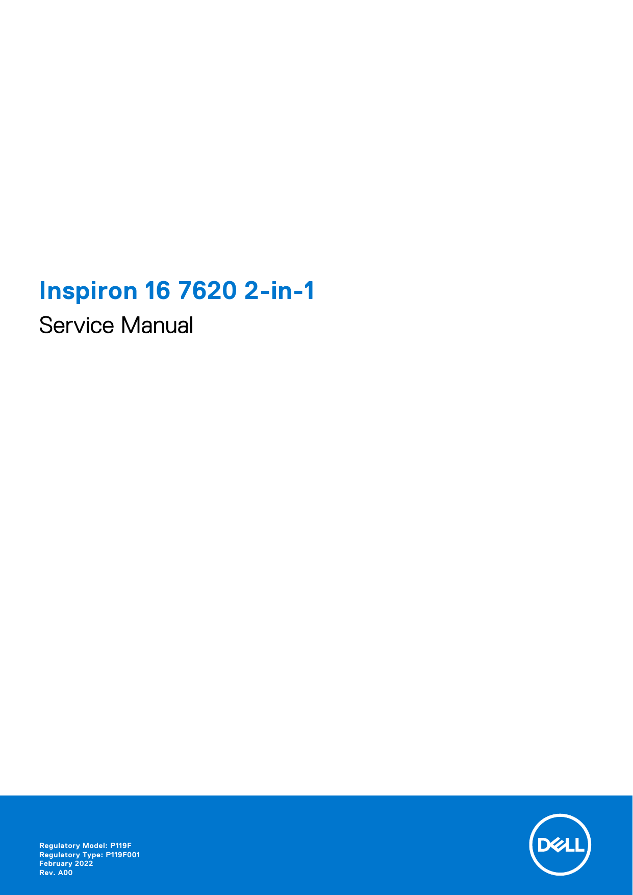 Dell Inspiron 16 7620 2-in-1 laptop Service Manual | Manualzz Dell Inspiron 16 7620 2-in-1 laptop Service Manual | Manualzz
