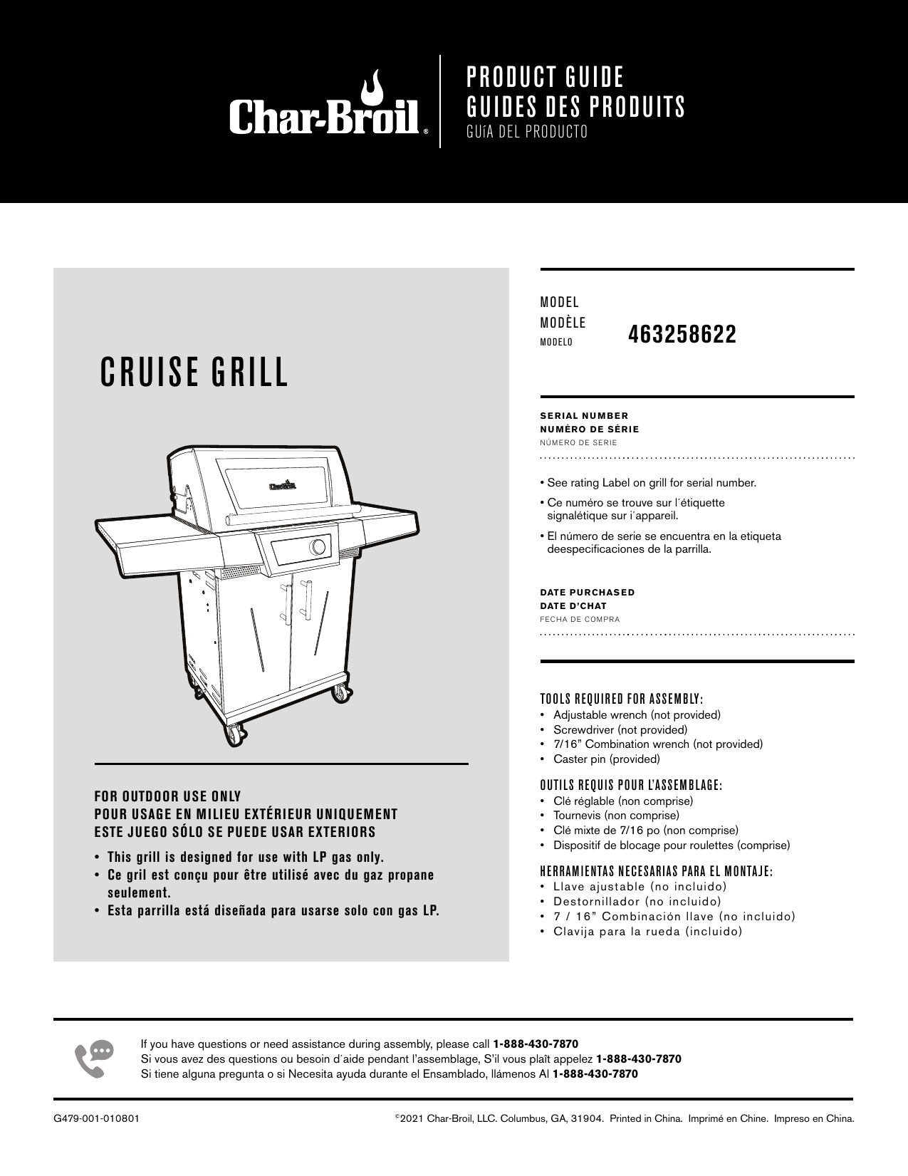 User manual Char-Broil 7185637 (English - 2 pages)